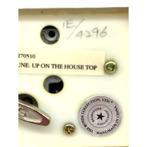 Boyds Bear Collection Klaus Jinglebear Music Box Up on the Roof Top Tested Works - Picture 10 of 10